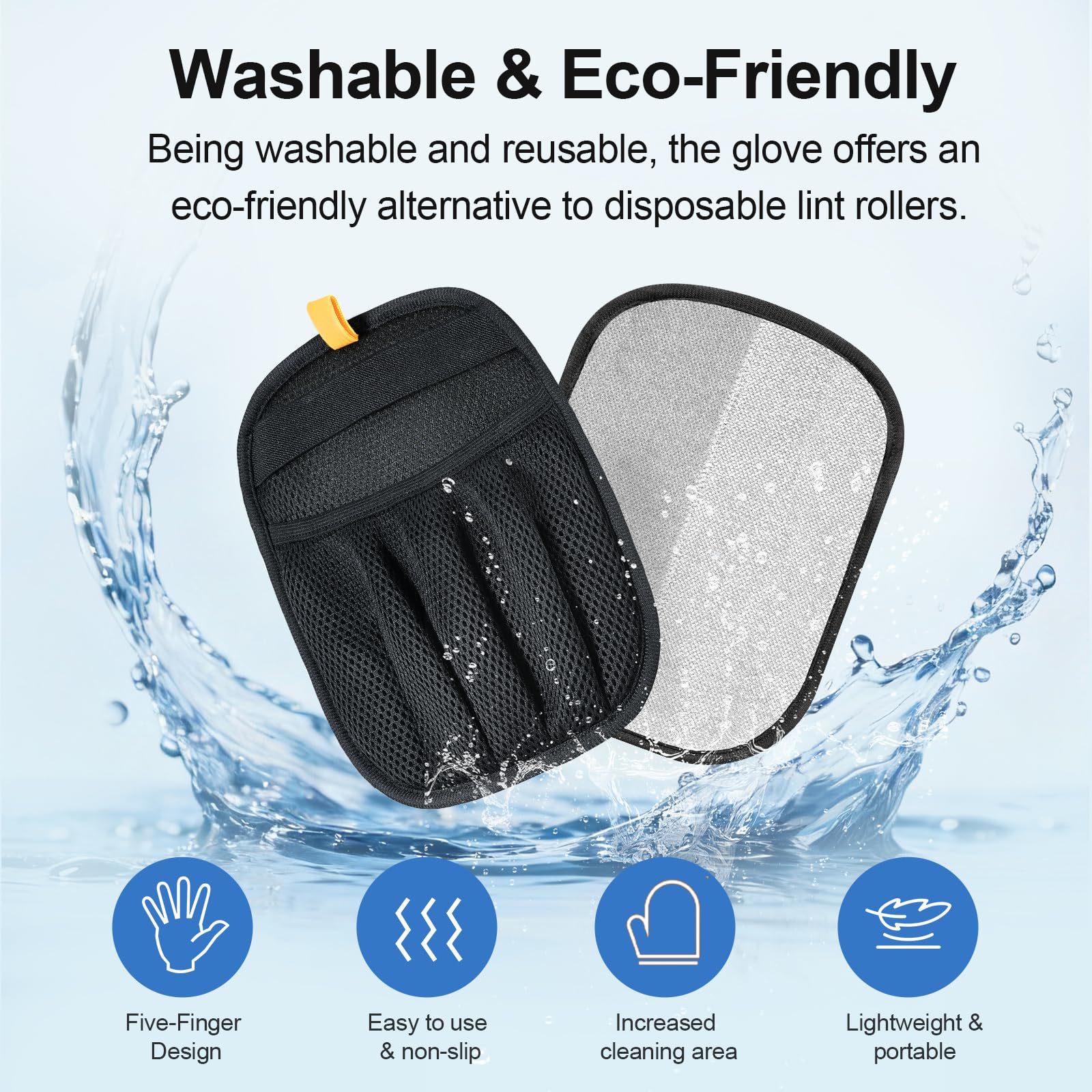 Pet Hair Removal Glove for Cats & Dogs, Upgraded Five-Finger Electrostatic Pet Hair Glove, Reusable Magic Brush Pet Hair Remover Tool for Laundry, Couch, Carpet, Car Seat - image 6