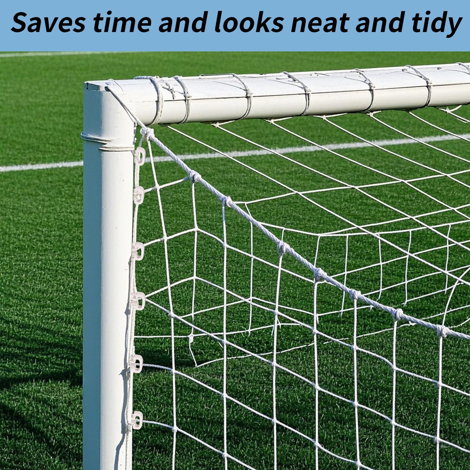 Lyreh 30 Pz Clip Rete da Calcio, a Forma di Ferro di Cavallo Clip Rete Calcio in Plastica Legacci per Porta Accessori per Stadio da Gioco