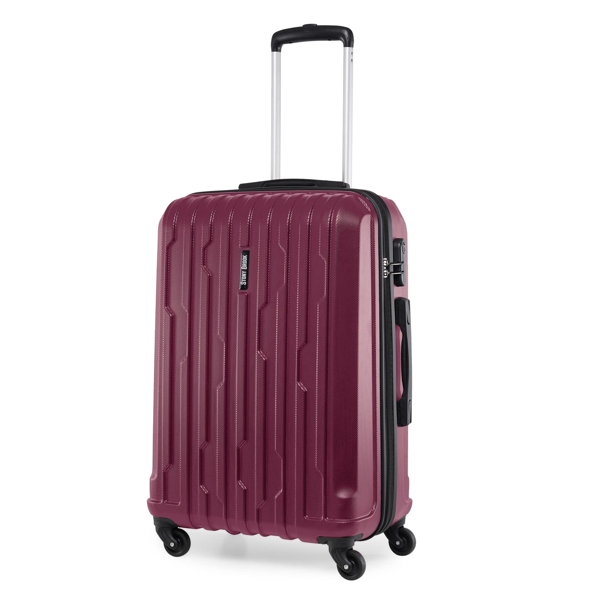Stony Brook by Nasher Miles Storm Hard-Sided Polycarbonate Check-in Luggage Wine Red 28 inch |75cm Trolley Bag