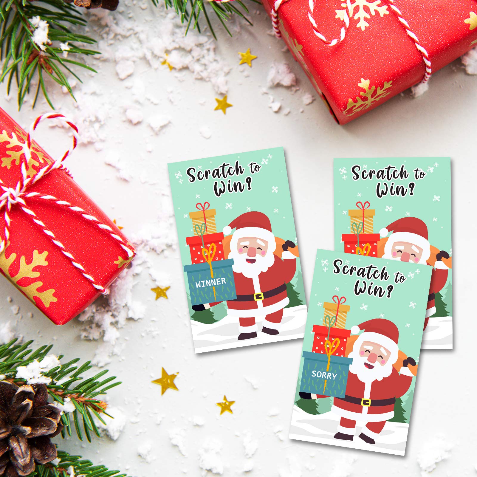 Christmas Scratch Off Cards - 40 Pcs Holiday Party Game With Stickers, Fun Group Activity For Family & Friends - View #3