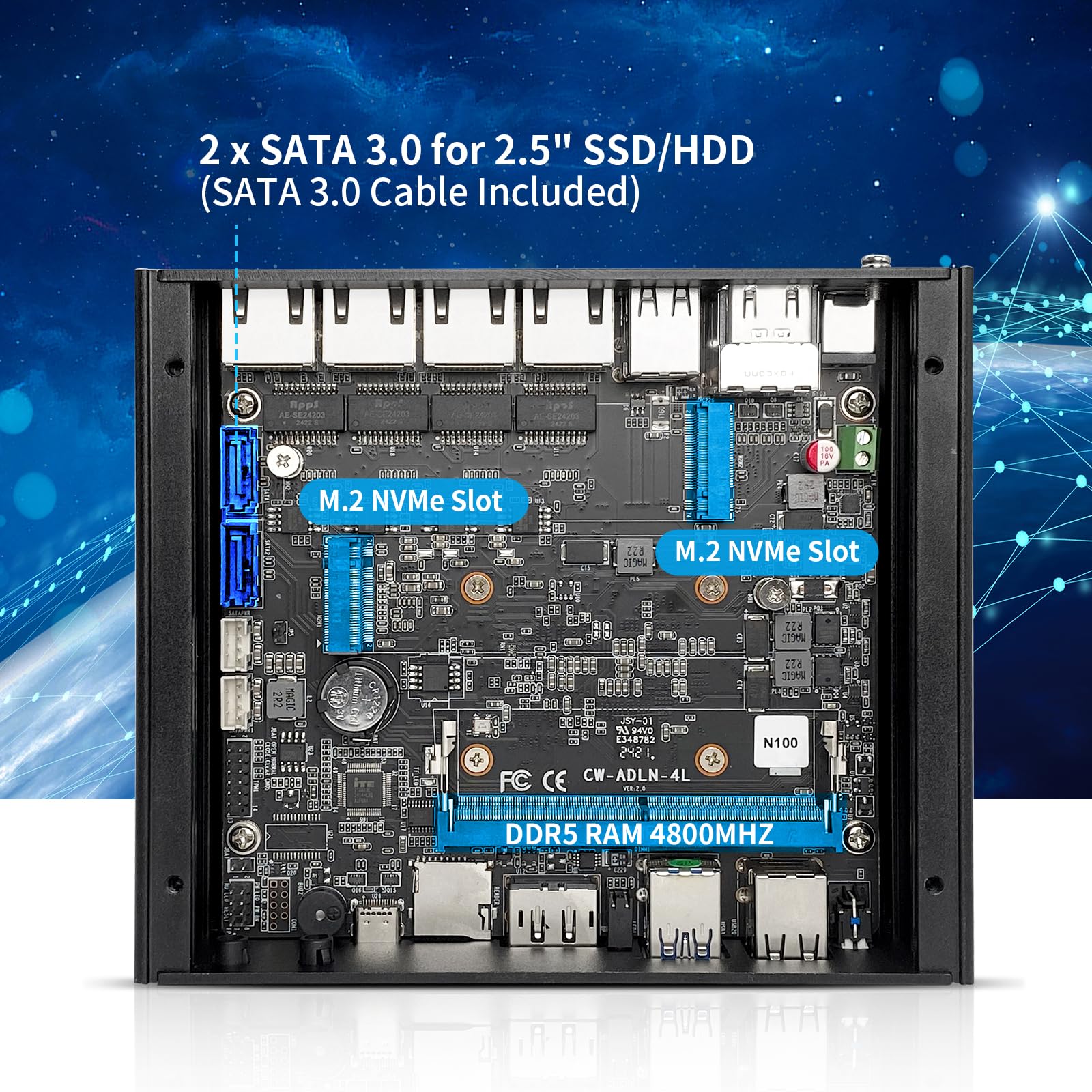 Amazon.co.jp: AIOPCWA インテル N100 ミニPC、Firewall Micro