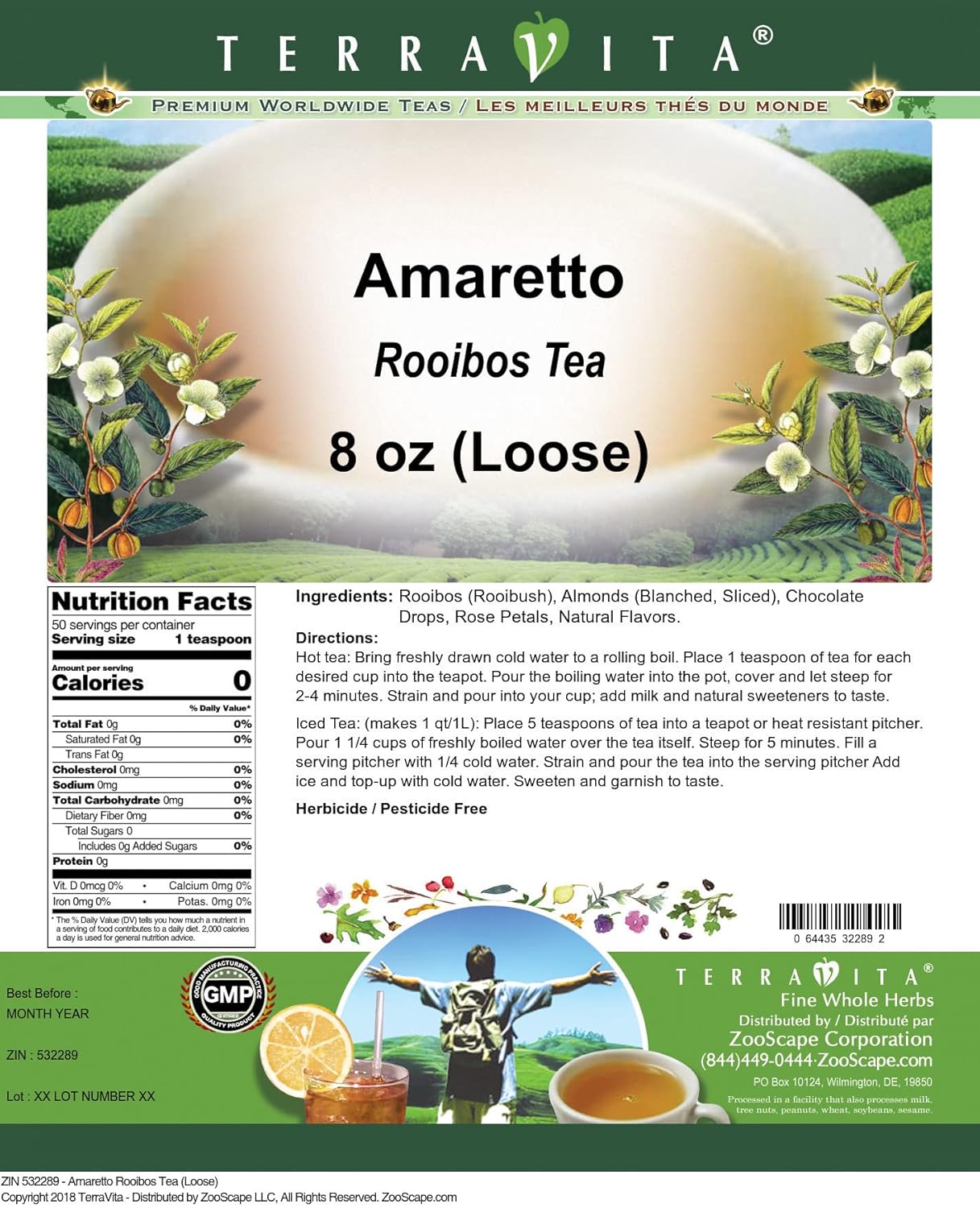 Amaretto Rooibos Tea (Loose) (8 oz, ZIN: 532289)