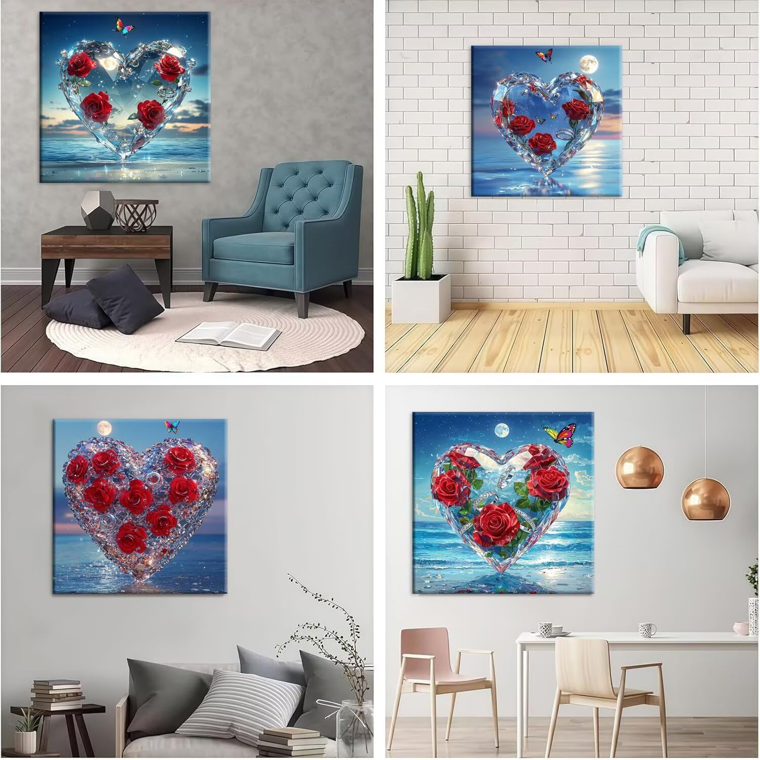 QIANLUOO Love Rose Diamond Painting Zestawy dla początkujących dorosłych 35