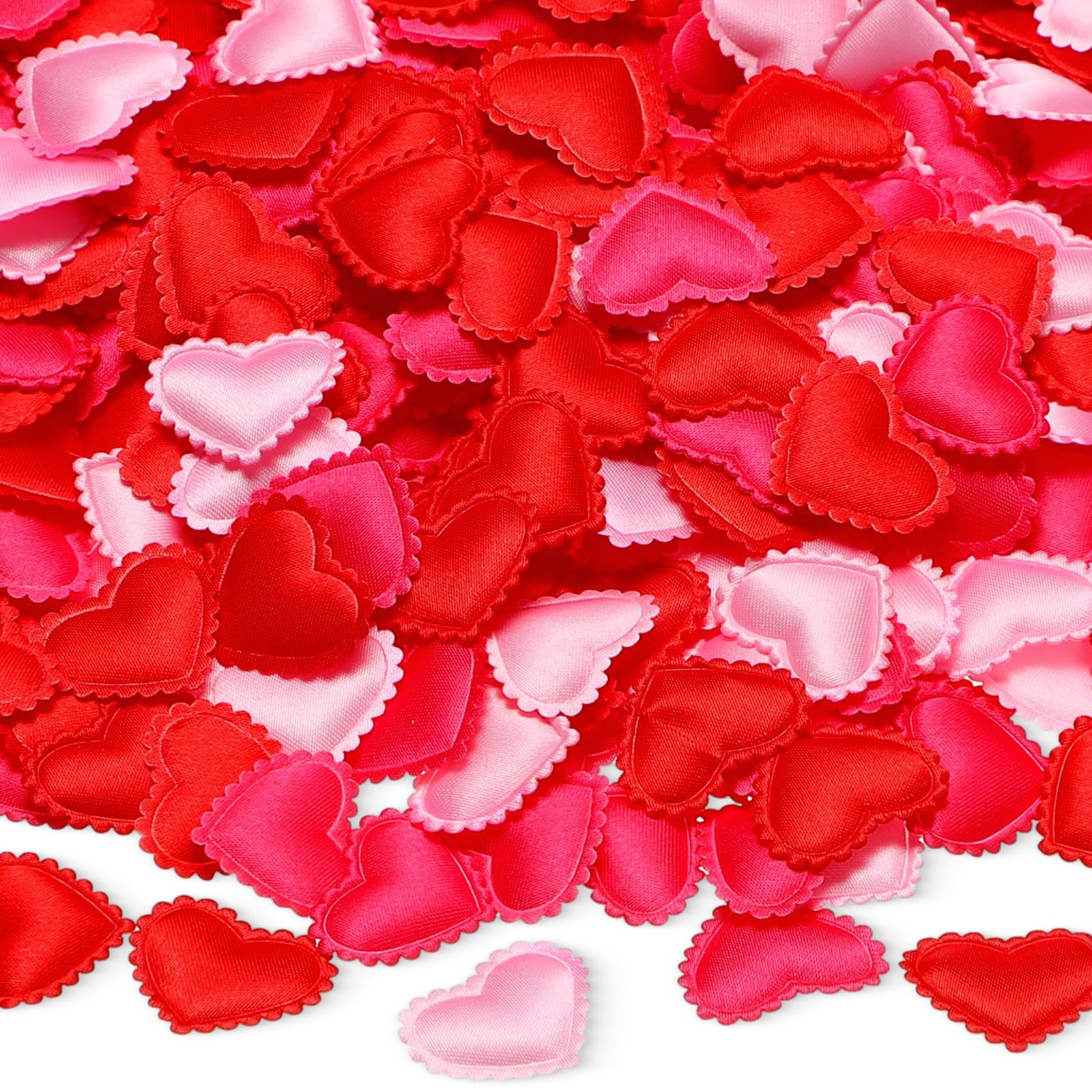 Zeyune Herz-Konfetti, Herzform, Blütenblätter, 3 Farben, Valentinstag, Liebe, Konfetti, Schwamm, Konfetti, romantische Dekoration für Hochzeit, Valentinstag, Muttertag, Rot, Rosenrot, Rosa, 900 Stück