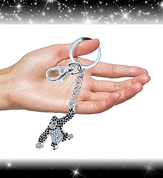 Amazon.com: Aqua79 Gorilla Keychain - Silver 3D Sparkling