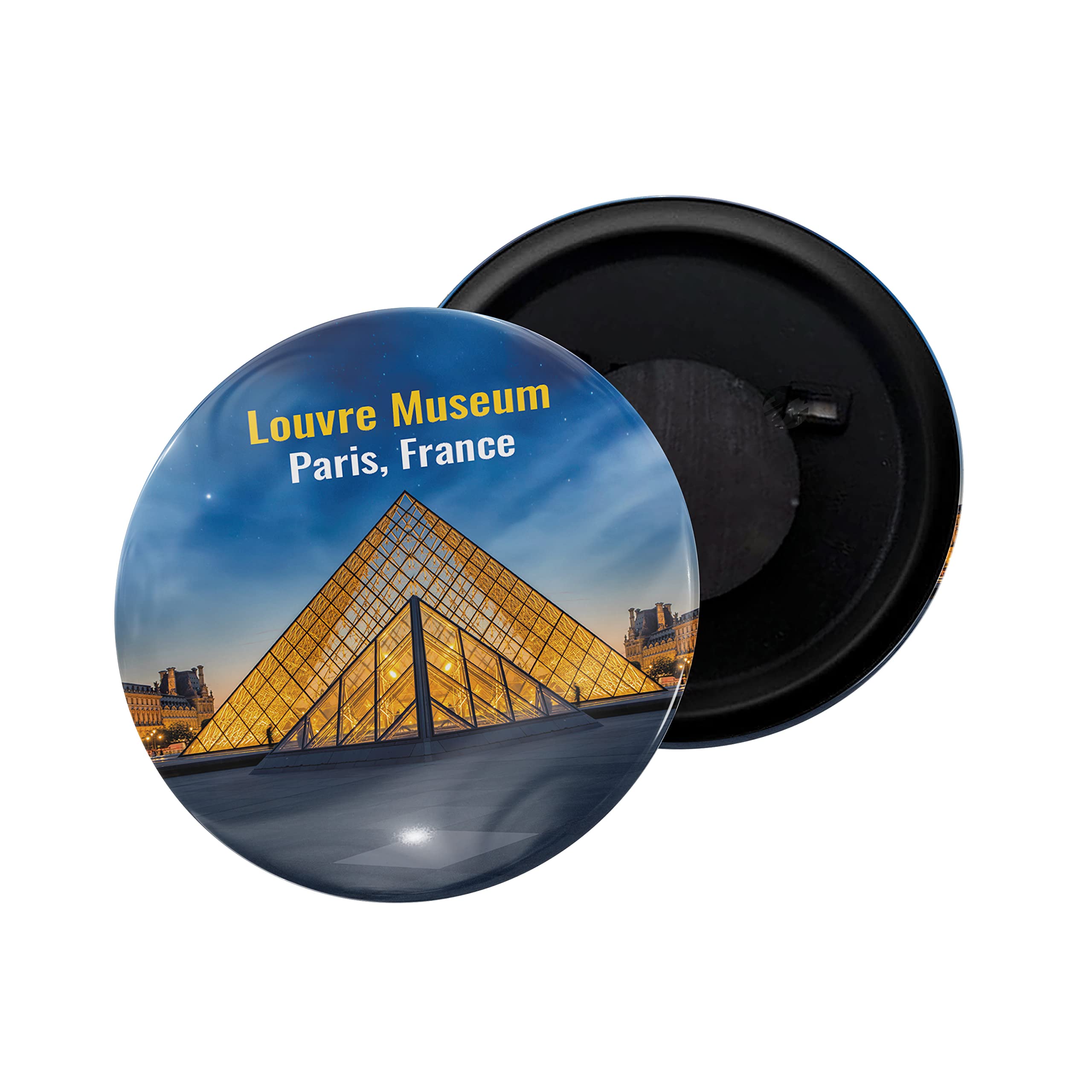 dhcrafts Fridge Magnet France Louvre Meum Paris Glossy Finish Design Pack of 1 (58mm)