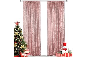 Hahuho Rose Gold Backdrop Curtains
