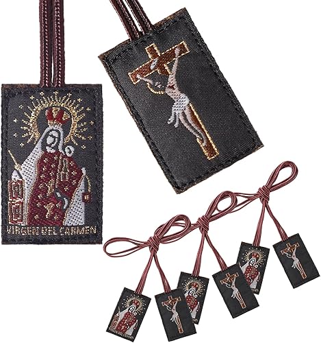 Escapularios Catolicos,3 Pcs Escapulario de la Virgen del Carmen, Escapulario Marrón Hecho a Mano de Nuestra Señora del Monte Carmelo,Escapularios