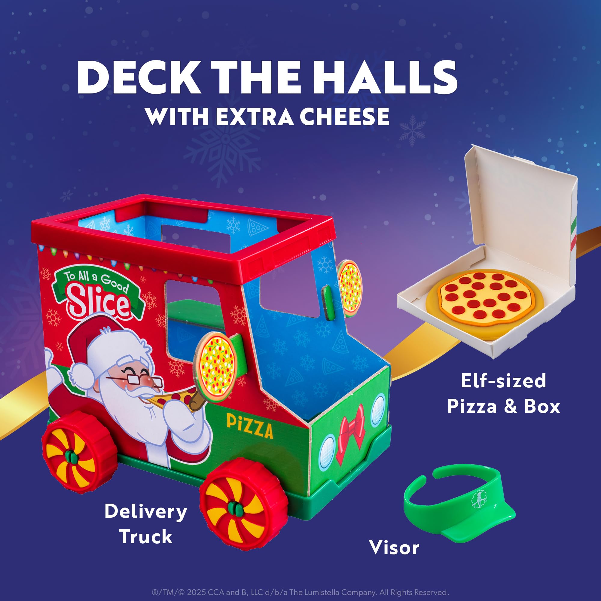 The Elf on the Shelf Polar Props Camion à Pizza Polaire – Accessoires et Accessoires pour des scènes Amusantes d'elfe de Pizza – Elfe Scout Non Inclus.