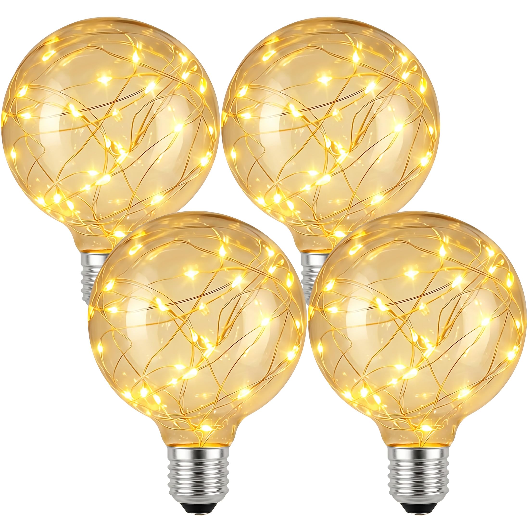 Ampoule E27 Vintage 2W avec guirlande lumineuse LED intégrée, Lot de 4