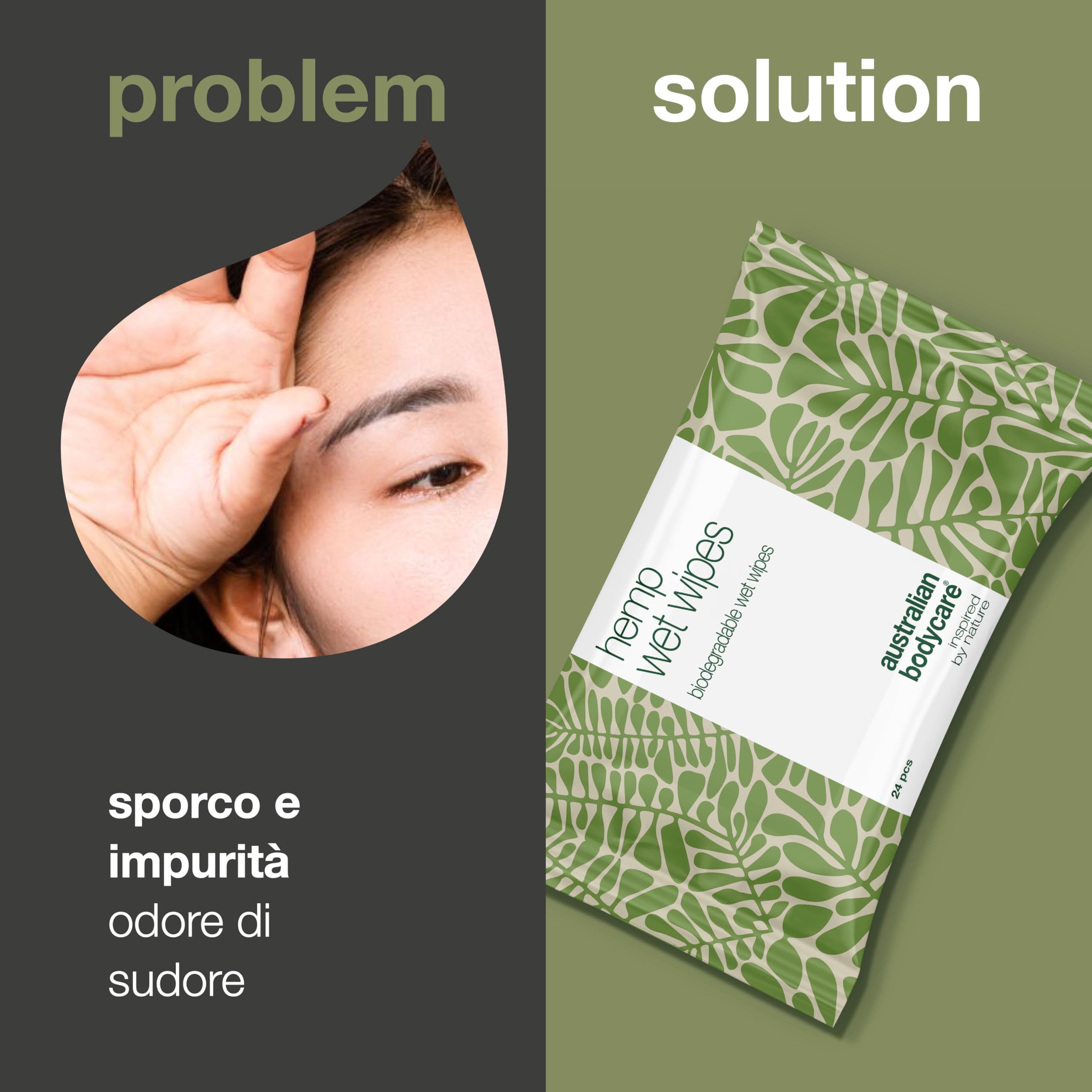 Salviette detergenti per una pelle fresca – con olio di semi di canapa, aloe vera e 4-Terpineol, il principio attivo noto dal Tea Tree Oil