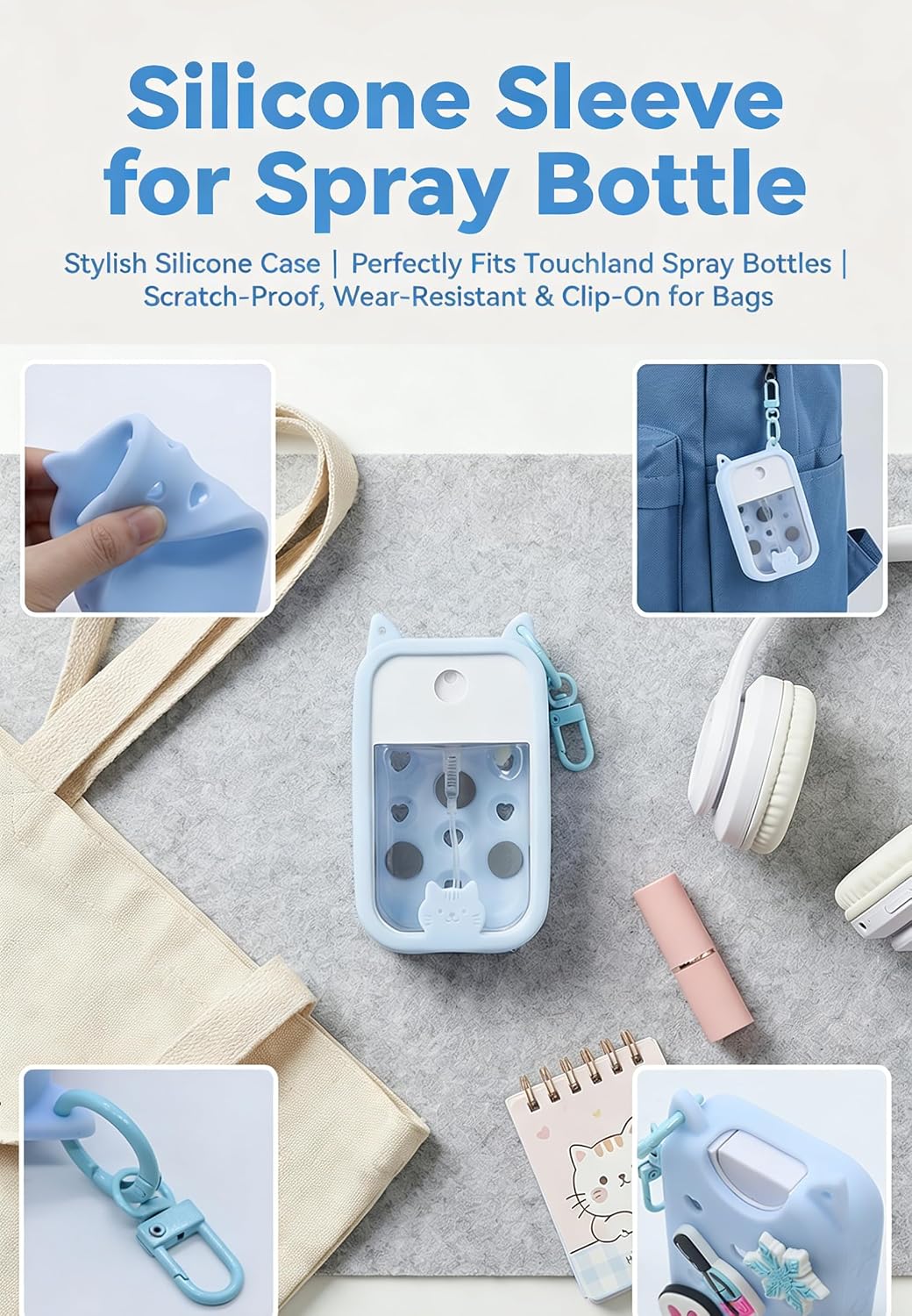 Silicon Case Compatible for Touchland Hand Sanitizer 1fl. Oz.,Protective Case for Hand Sanitizer Spray