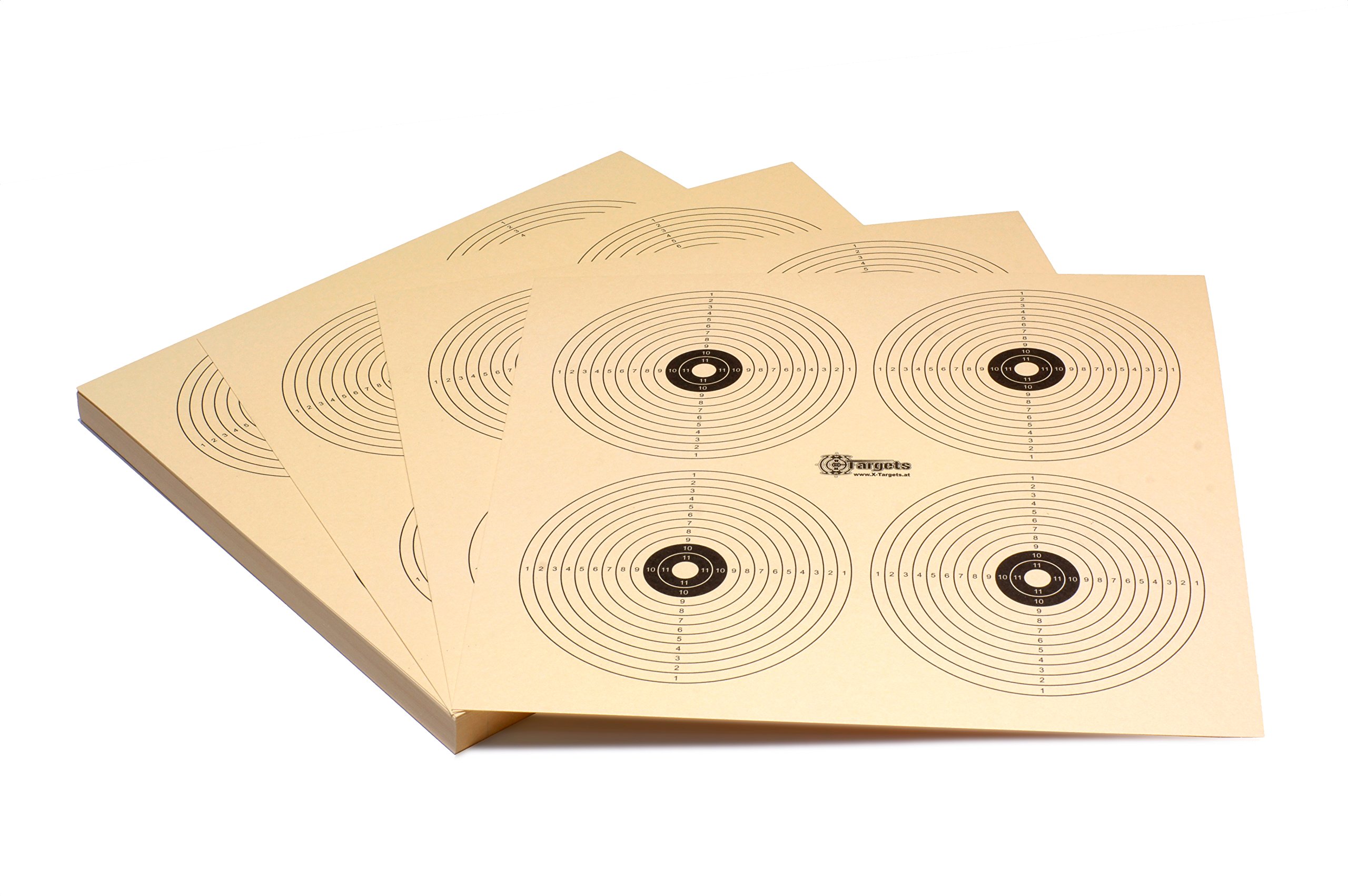 Zielscheiben *Target X4R* / 26x26 cm/Schießscheibenkarton 200 g/m² Chamois