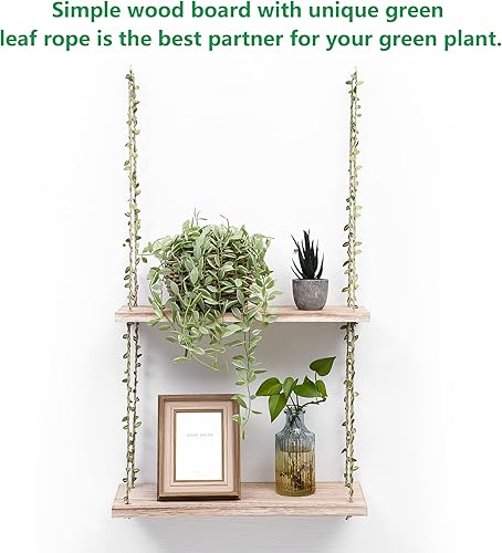 Miniatura 7 de MITIME Estantes colgantes para pared, estante colgante de pared de ventana de 2 niveles para marcos de fotos de plantas, decoración de exhibición,