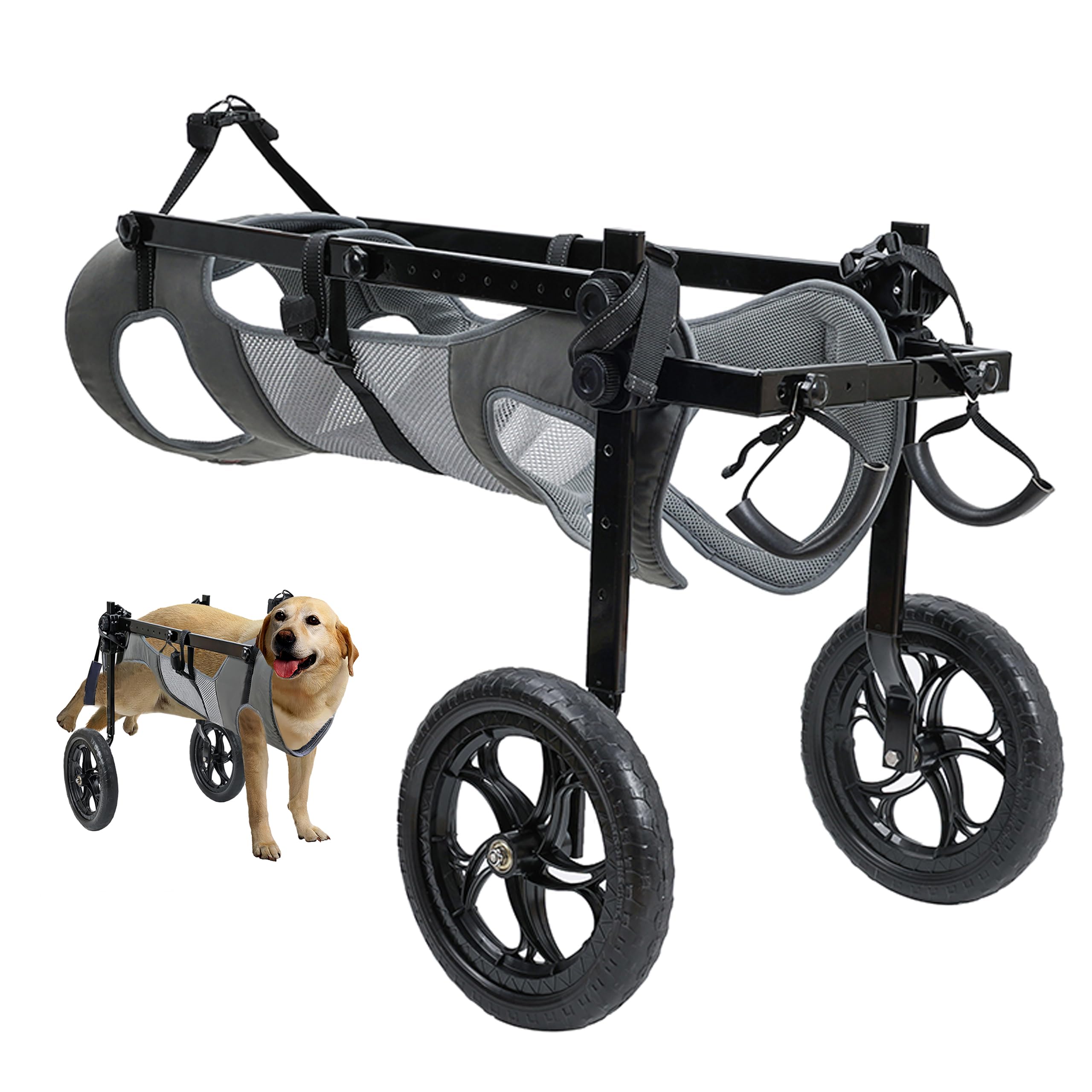 Verstelbare 2 wielen hond rolstoel voor kleine hondjes,XL-1 grootte voor achterpoten revalidatie,Hoogte 44-60cm,Breedte 21-28cm,Lengte 30-40cm