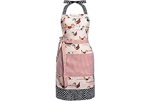 Lovely Flower Pattern Aprons with Pockets for Women