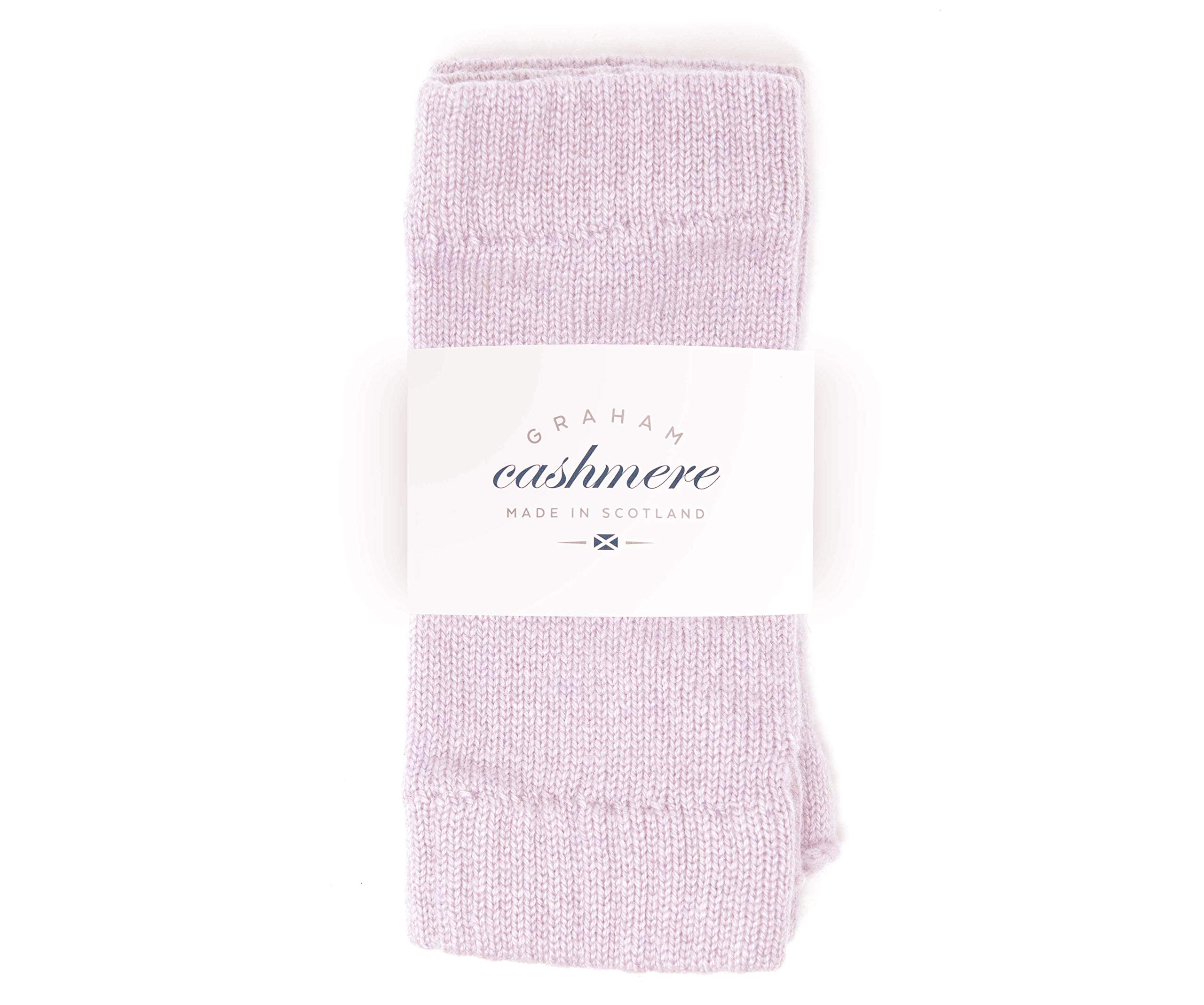 Graham Cashmere - Pure Cashmere Fingerless Wrist Warmers - Made in Scotland - Gift Boxed - Tea Dust Pink
