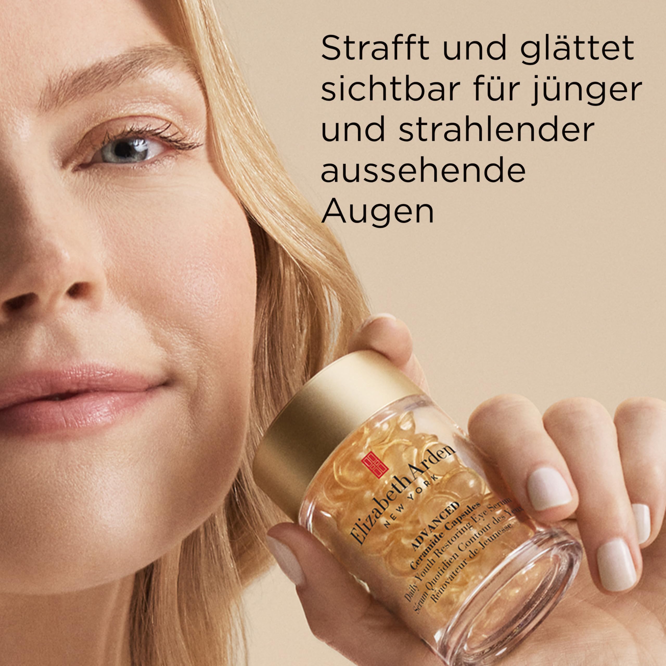 Elizabeth Arden - Ceramid Augenserum Kapseln, reduziert Schwellungen und feine Falten, intensive und langanhaltende Feuchtigkeitszufuhr, Einzeldosis, 1 pro Tag anwenden