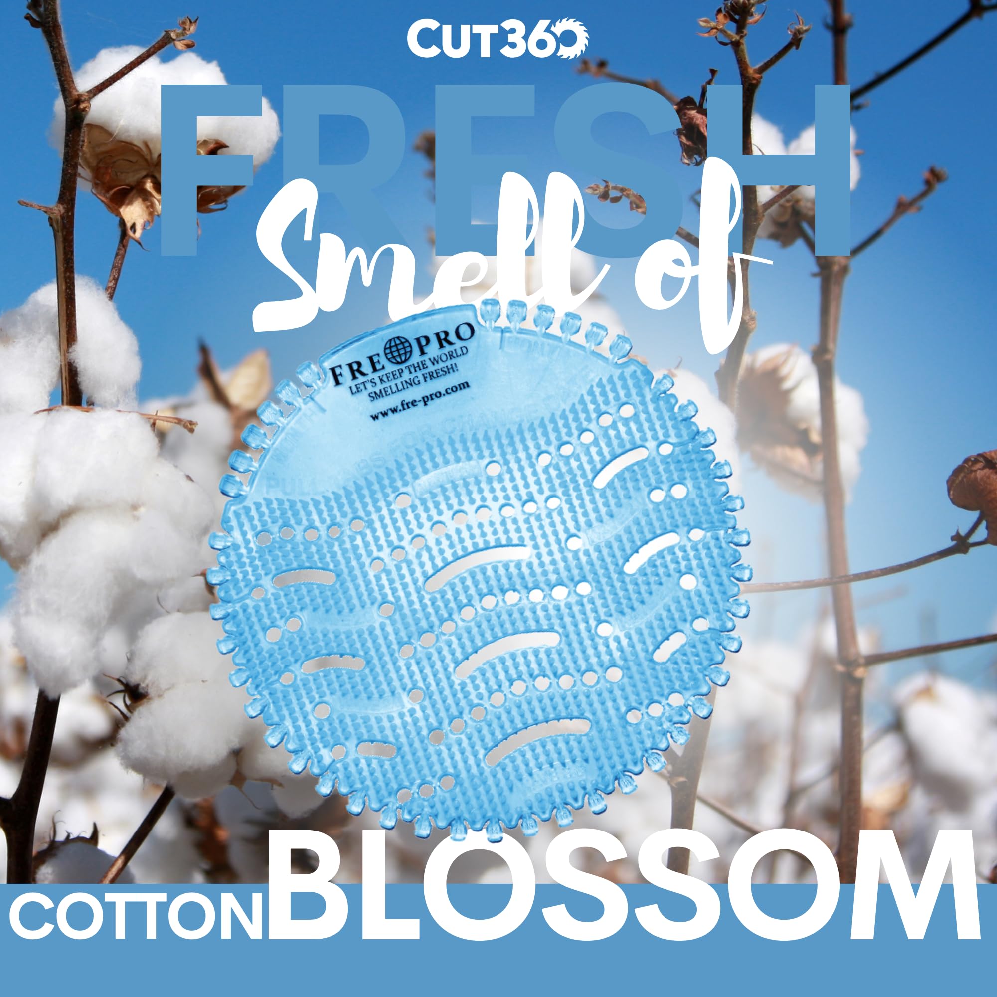 Cut360 Fresh Wave 2.0 der WC DuftUrinaleinsatz für Pissoir, 10 Stück nachhaltiger und langanhaltender Duft Cotton Blossom