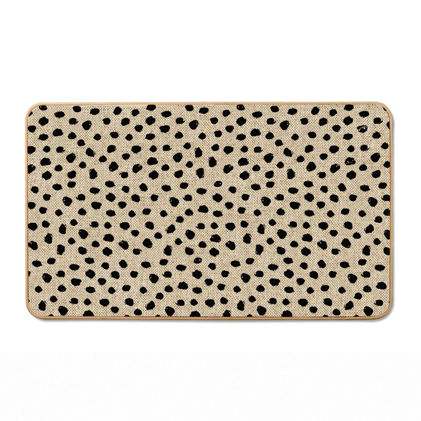 Gelasgo Leopard Polka Dot Washable Door Mat Indoor - Machine Washable Non-Slip Doormat, Ultra Thin for Front/Back Door & Kitchen | Pet Friendly 43x75cm (17"x30")