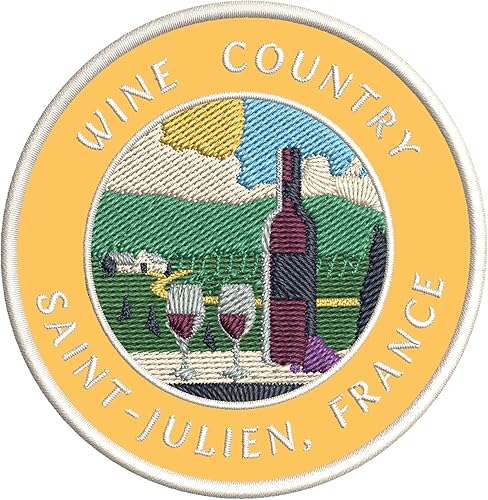Miniatura 3 de Vinyard - País del vino - Saint-Julien, Francia, 3.5 pulgadas, bordado de bricolaje para planchar o coser, parches decorativos para vacaciones con