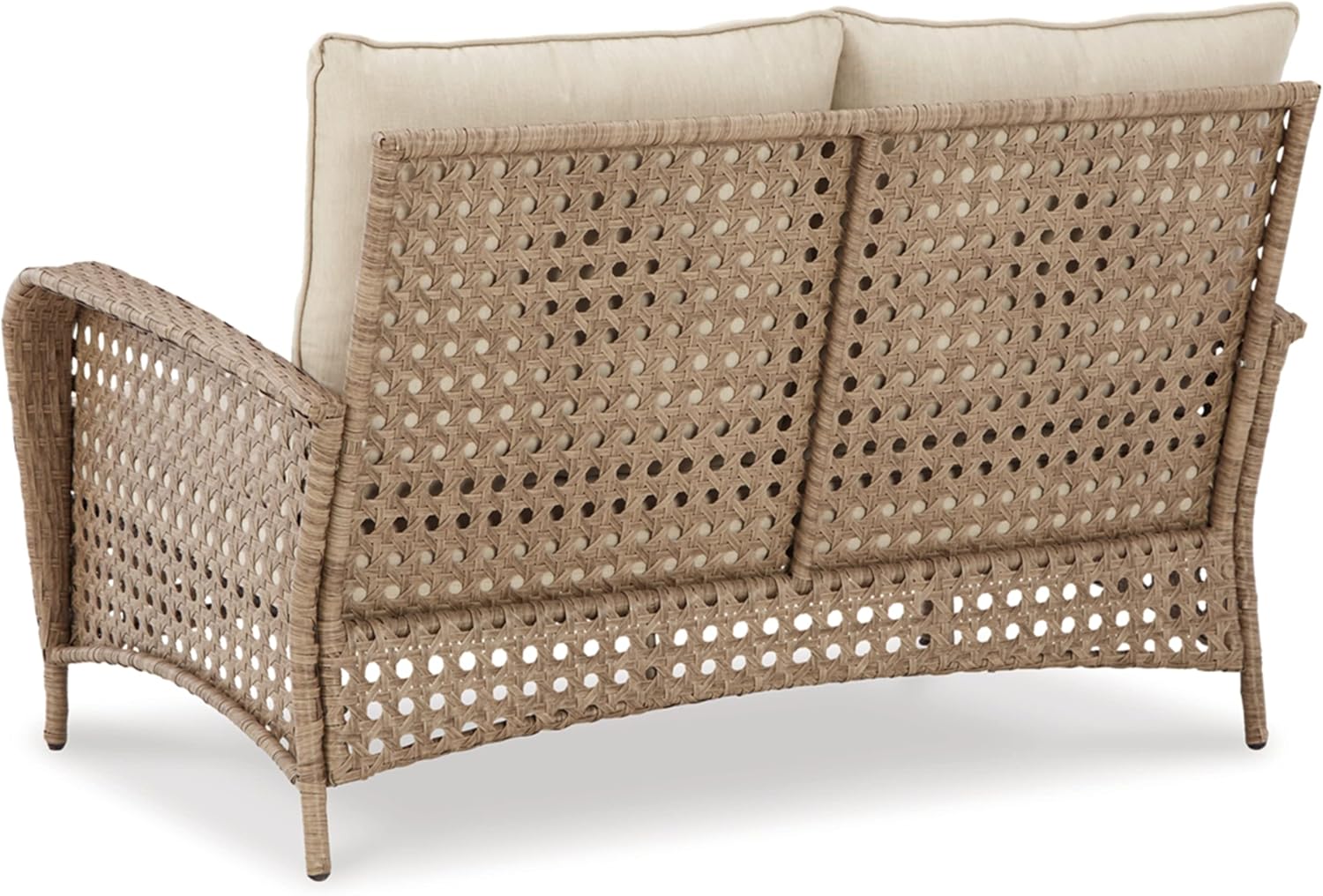 Driftwood Resin Wicker Outdoor Loveseat and Table Set