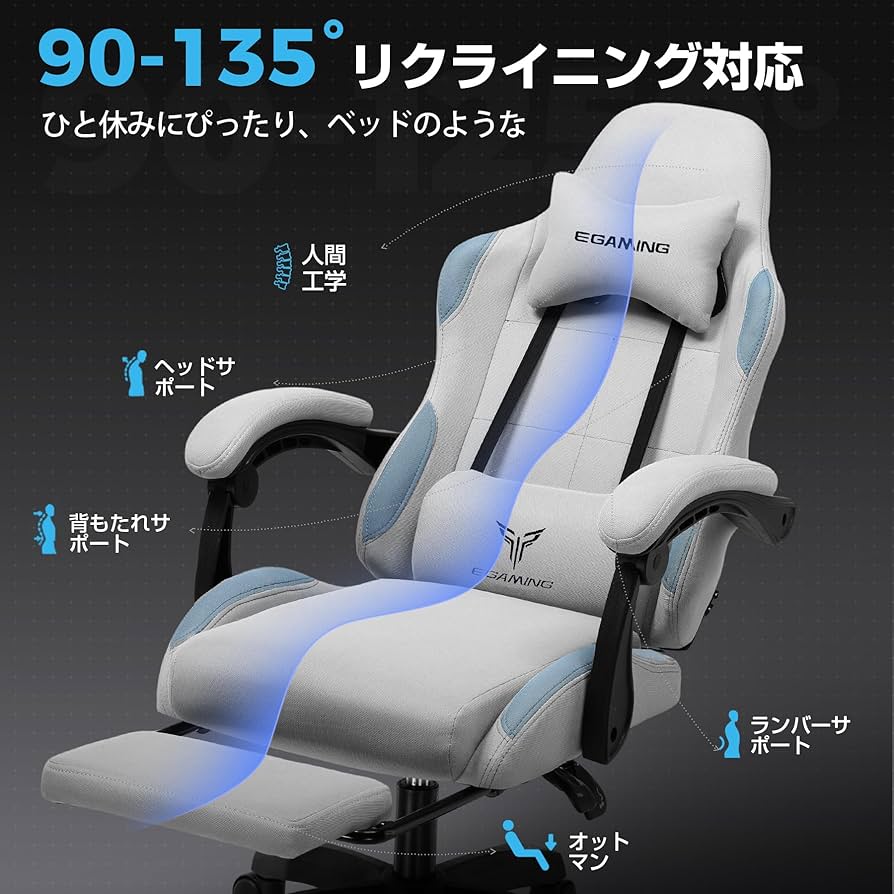 Amazon.co.jp: LUCKRACER ゲーミングチェア ファブリック 人間