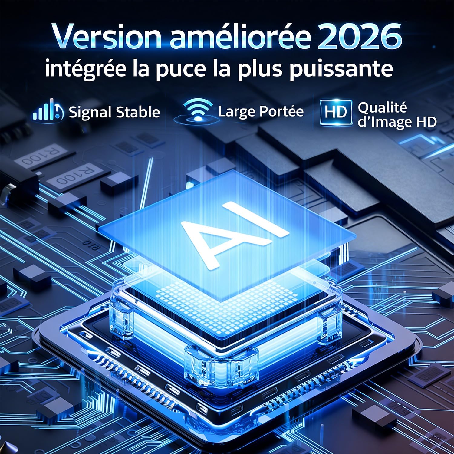 2026 Antenne TV Intérieure Puissante, Antenne TNT, Signal Stable, 4K/1080P | Sans Abonnement | Réception Longue Portée | Amplificateur Intégré | Câble Coaxial 5 m | Compatible Smart TV | Base Magnétique