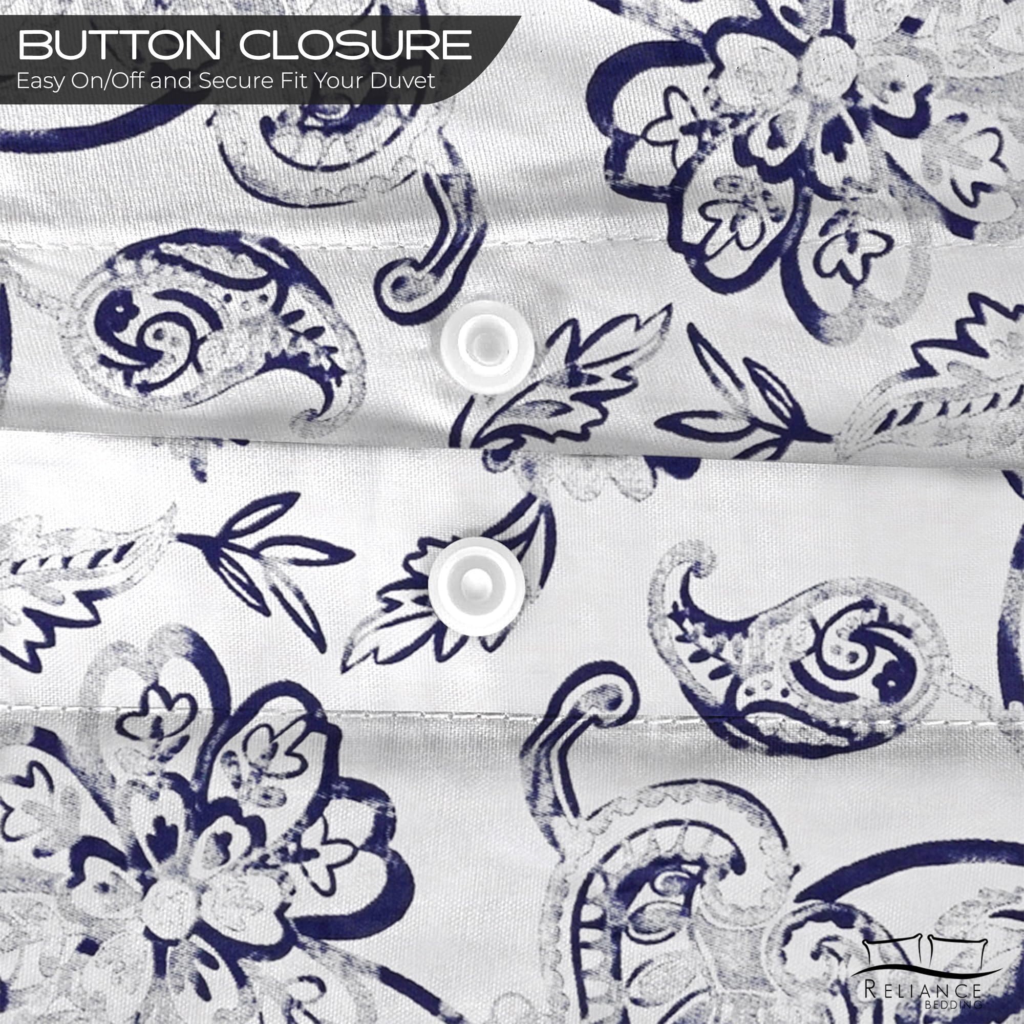 100% Cotton 400 Thread Count Double Duvet Cover Set Printed Floral, Vintage Floral - Image 2