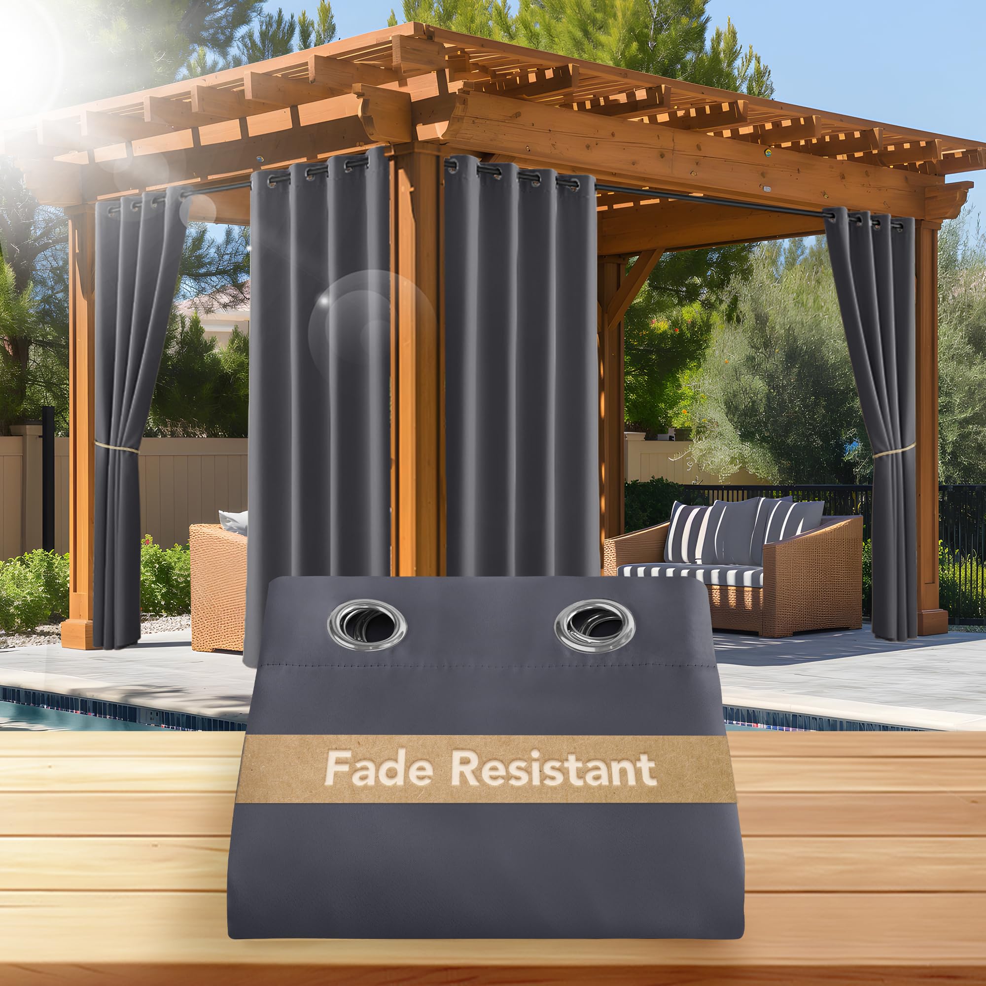 Amazon.com: NICETOWN Fade Resistant Outdoor Curtains for Patio 84