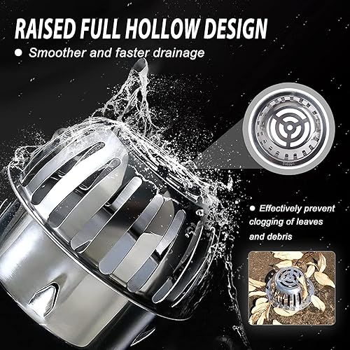 Miniatura 4 de Filtro de protección de canalón, colador de canalón, colador de boquilla de acero inoxidable 304, cubierta de drenaje al aire libre, herramienta de