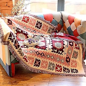 高品質　多機能　エスニック ソファカバー 大判　マルチカバー　ファブリック　敷物 Amazon｜トルコ風 ソファーカバー エスニック柄 ホーム 両面使用