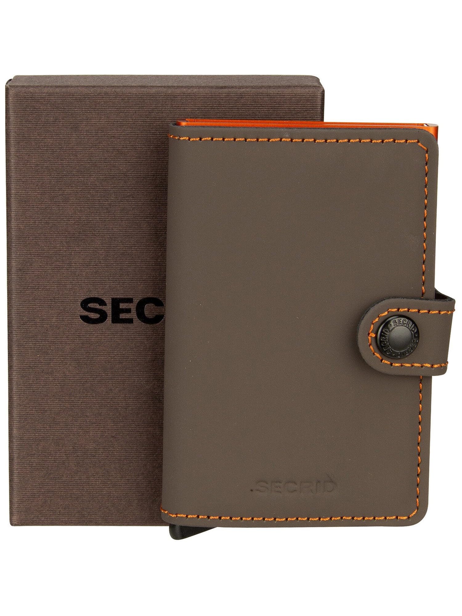 Secrid Miniwallet Truffle & Orange - Tarjetero de Piel para 4 Tarjetas o 6 Tarjetas sin Relieve, 10,2 x 6,5 x 2,1 cm, Color Naranja