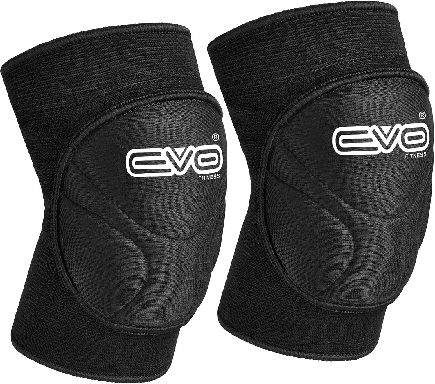 EVO Fitness Knee Pads Brace Support Elasticated Work Knee Protector Guards Cycling Skating MMA Volleyball Martial Arts Kick Boxing Muay Thai Wrestling Protection