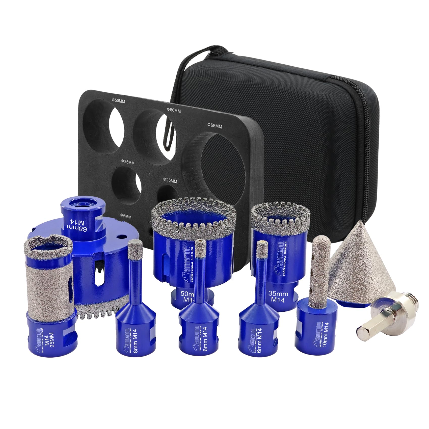 SHDIATOOL Diamante Core Drill Bits piastrella Hole Cutter Tool Hole Saw con filettatura M14 per gres porcellanato Marmo Granito Ceramica, Punte diamantate e punte per smussare diamantate
