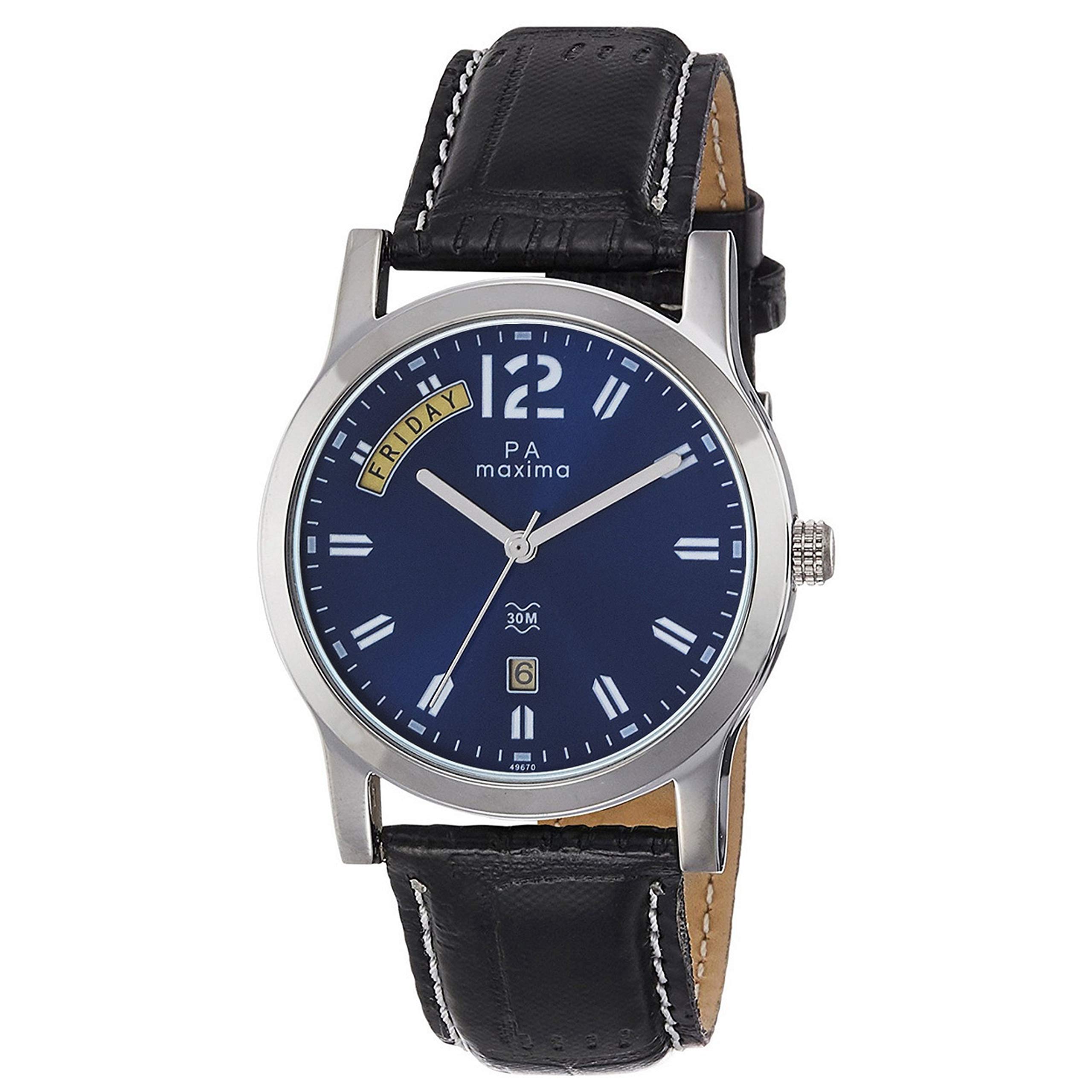 Maxima Leather Analog Blue Dial Men Watch-O-49670Lmgi, Black Band (B07KQ53136) Amazon Price History, Amazon Price Tracker