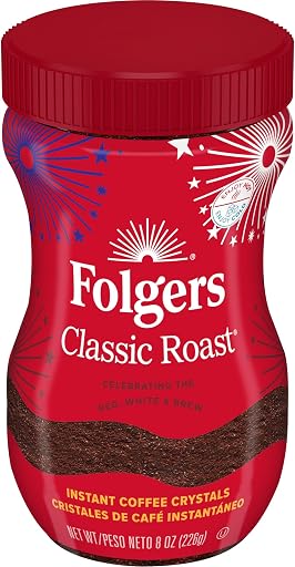 Folgers Classic Roast Instant Coffee, Limited-Edition Jar for America’s 250th Anniversary, 8 Oz.