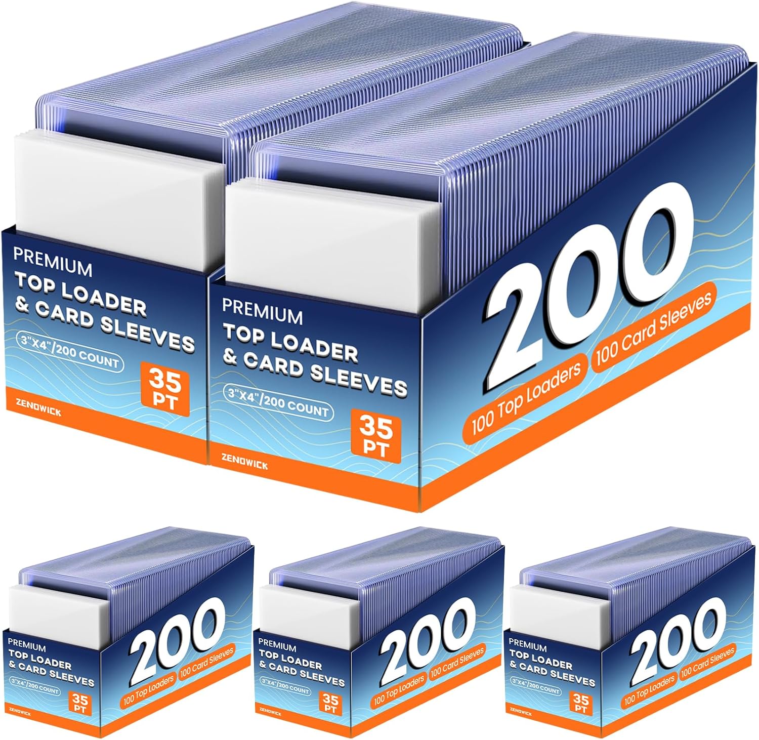 1000 Card Sleeves Top Loaders for Cards, 3" x 4" Hard Plastic Toploaders, Baseball Card Protectors, Trading Card Holder for Football Sports Cards (500 Toploaders + 500 Penny Sleeves) 500 Hard Sleeves + 500 Soft Sleeves