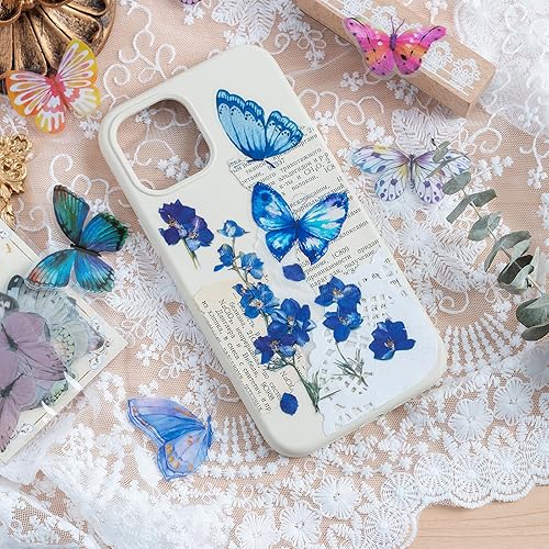 Miniatura 4 de Juego de 320 calcomanías de mariposa transparentes y coloridas, calcomanías de mariposas para estilo natural, suministros de álbumes de recortes,