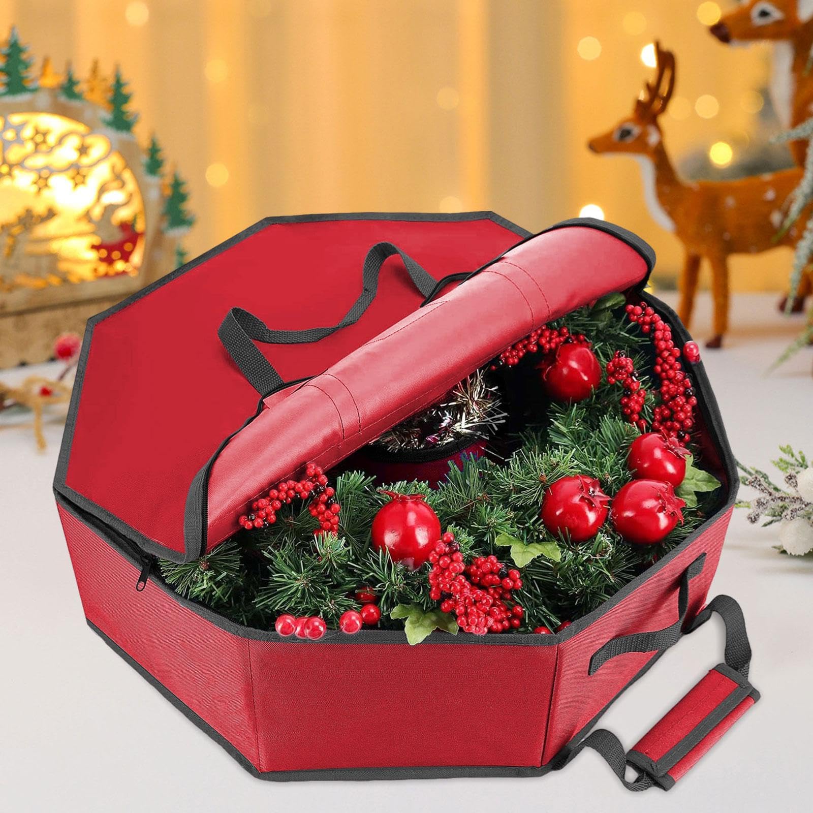 Generic Borsa Porta Ghirlande Natalizie con Maniglia per Il Trasporto, Contenitore per Ghirlande