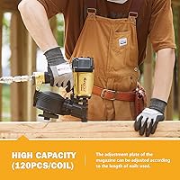 Vista 5 de Kingou NVH45 - Pistola de clavadora para techos para construcciones de techos acepta clavos de 7/8 pulgadas a 1-3/4 pulgadas de 15 grados