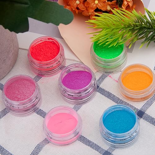 Miniatura 5 de Duufin 36 colores de pigmento de uñas en gel acrílico pigmentos coloridos luminosos iridiscentes con purpurina perlado de alto brillo halo en polvo