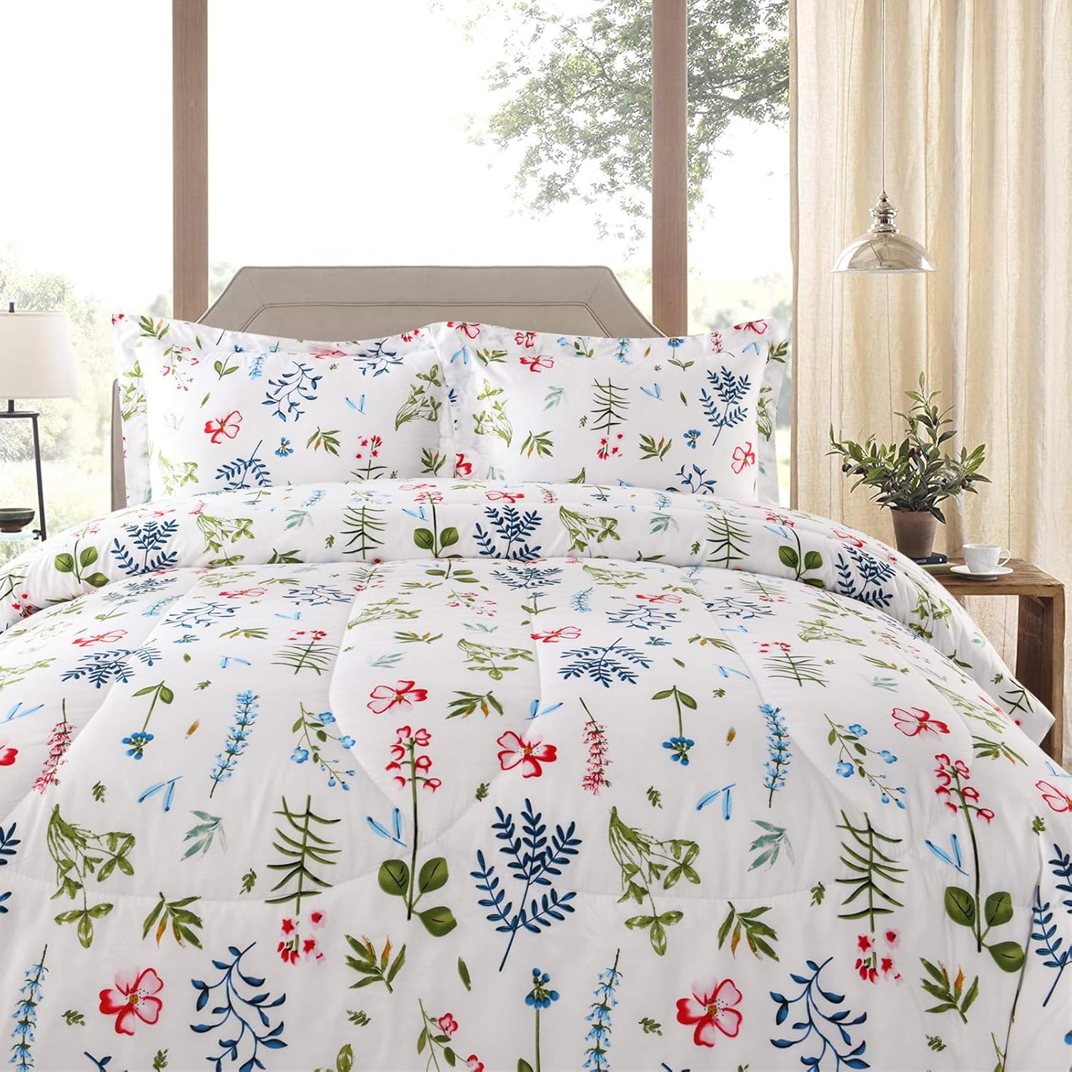 Shatex Twin Comforter All Season Comforter with Floral Print Comforter Printed Bedding Comforters: Kitchen & Dining