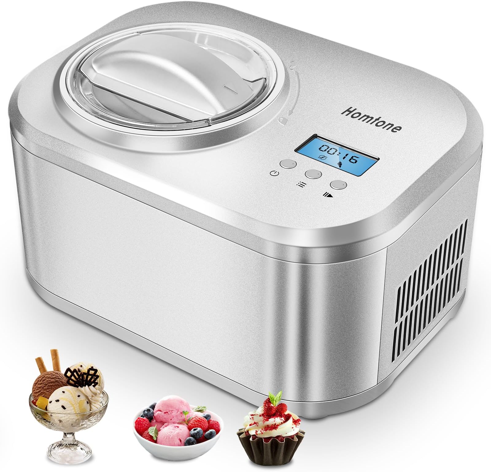COWSAR 1.6 Quart Ice Cream Maker Machine with Builtin