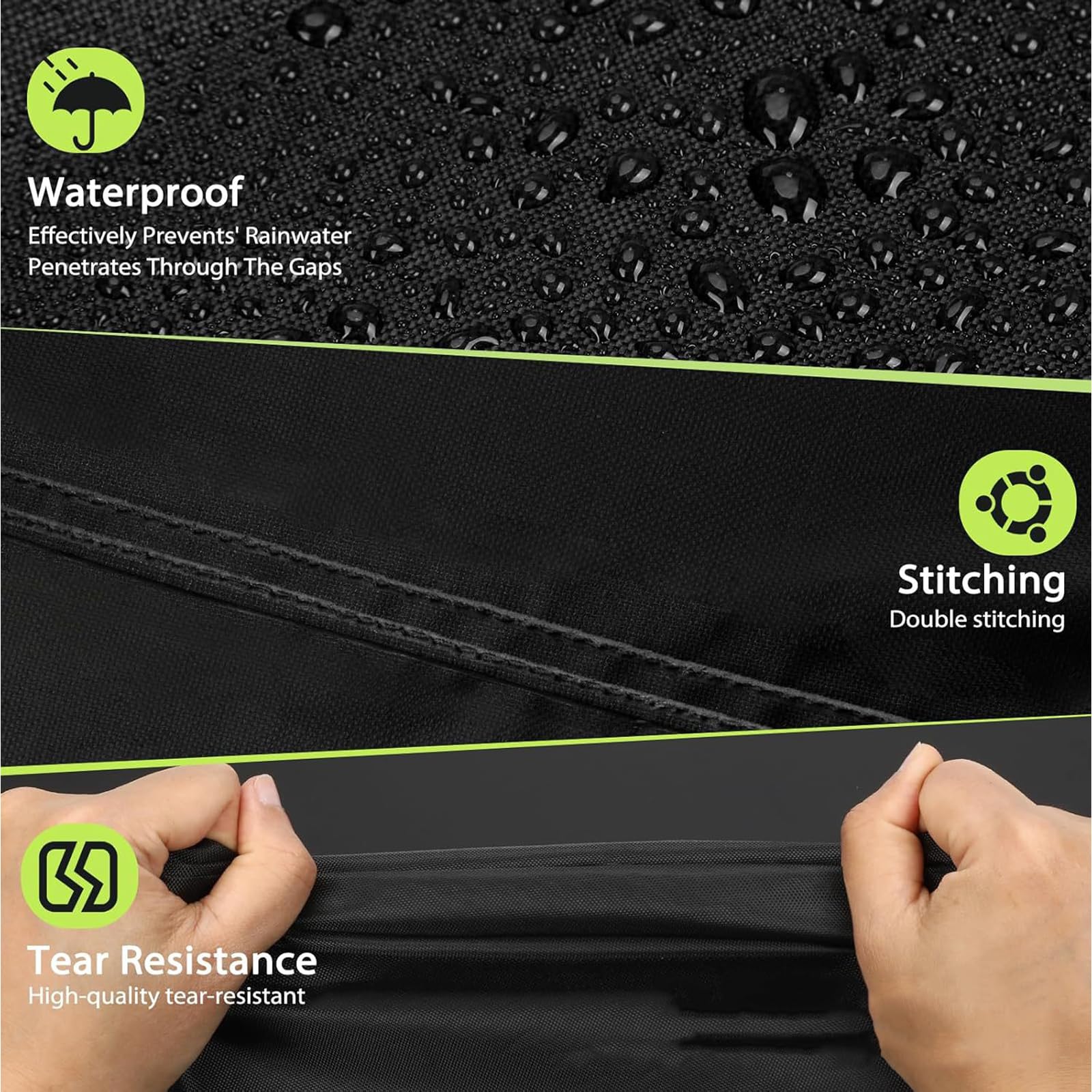 Wodoodporny pokrowiec na grilla 420D Ripstop Ox 76 x 145 cm, wiatroszczelny, odblaskowy, zewnętrzny, do grilla