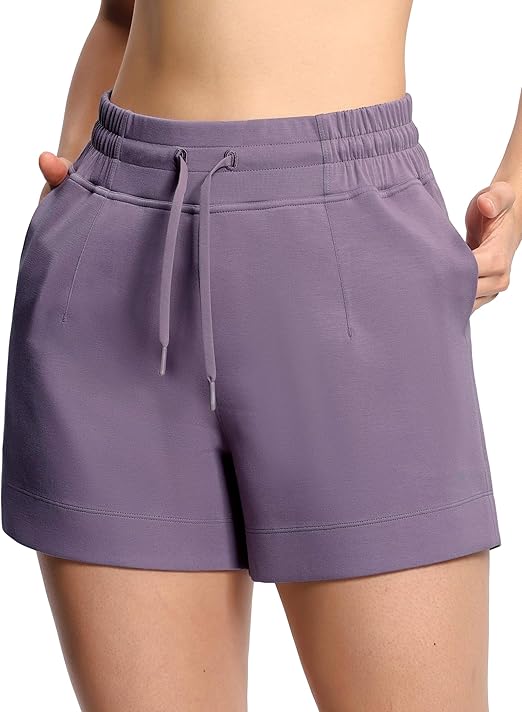 THE GYM PEOPLE Women's Drawstring Sweat Shorts High Waisted Summer Workout Lounge Shorts with Pockets