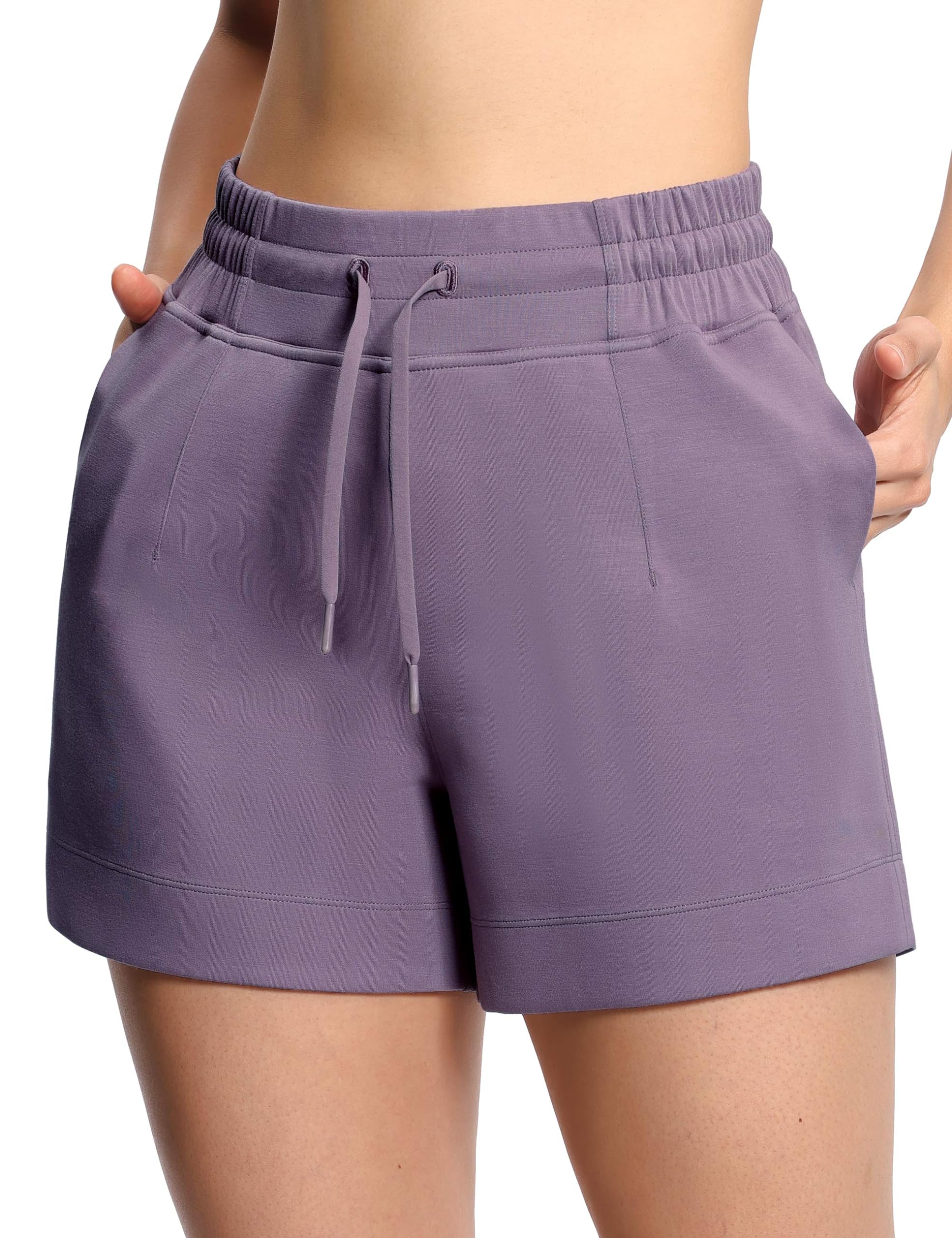 THE GYM PEOPLEWomen's Drawstring Sweat Shorts High Waisted Summer Workout Lounge Shorts with Pockets