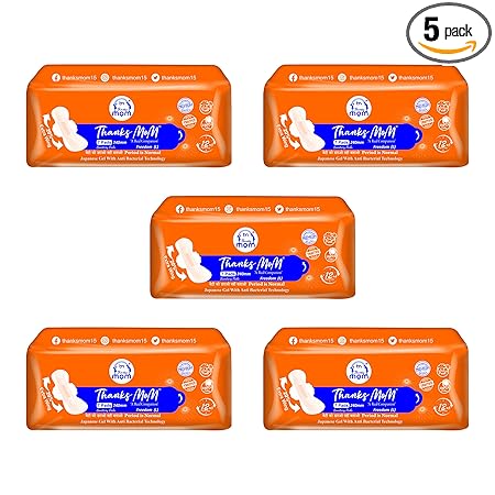 Thanks Mom Freedom L 240 mm Sanitary Pads for Women, Combo of 5 Pack - 7x5 Napkins