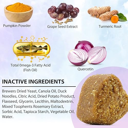 Miniatura 10 de Masticables para aliviar la alergia para perros (120 unidades), masticables para la alergia del perro, alivio de la picazón para perros, aceite de