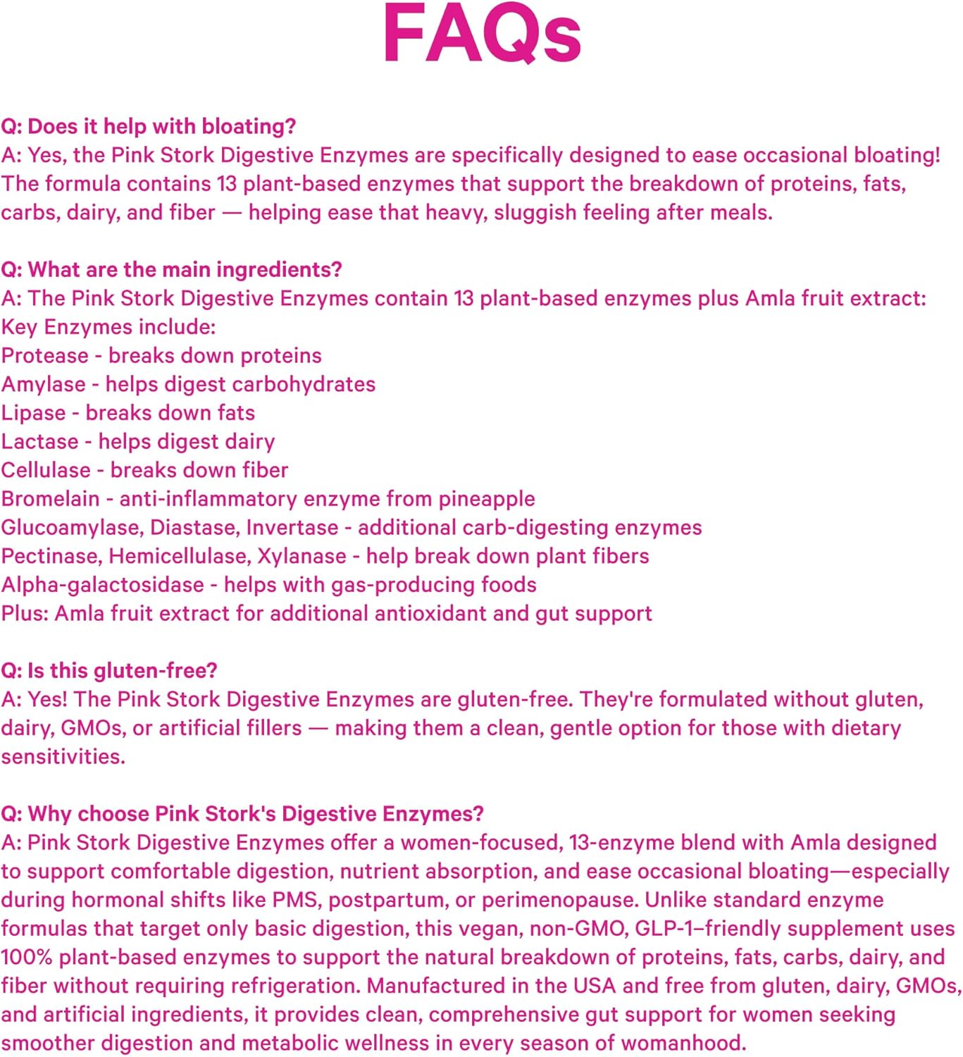 Pink Stork Digestive Enzymes for Women | Supports Digestion, Gut Health, Bloating Relief, Metabolism + Nutrient Absorption | GLP-1 Support | Vegan | 13 Enzymes + Amla Supplement | 60 Capsules - Image 9